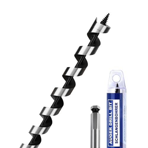 1-1/8" X 19.7" Auger Bit for Wood, 28x500mm Extra Long Auger Drill Bit - size: 1-1/8" (28mm)diameter, style: 19.7 inch / 500mm Length