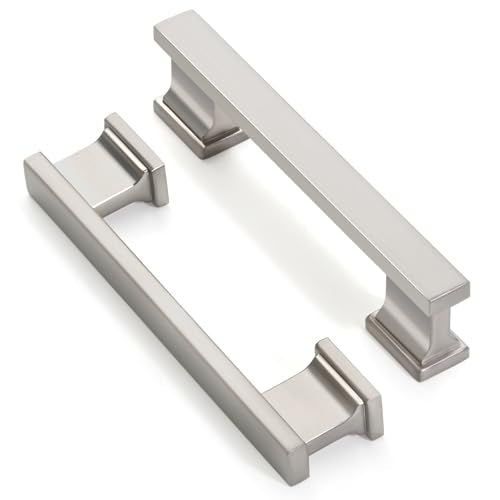 Matt Brushed Nickel Kitchen Cabinet Handles 3.75 Inch 10 Pack - color: Matt Brushed Nickel, size: 3.75"/96MM Hole Center