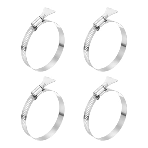 HARFINGTON 4pcs Hose Clamps 2.6"-3.5" (65-89mm) Adjustable 304 Stainless Steel Worm Gear Hose Clamps Assortment Kit for Plumbing Dryer Vent Automotive Dust Collector - size: 65-89mm