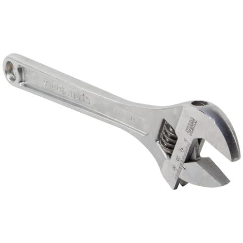 Klein Tools 507-12 Adjustable Wrench, Extra Capacity Jaw Forged Drive Wrench with High Polish Chrome Finish, 12-Inch - size: 12-Inch