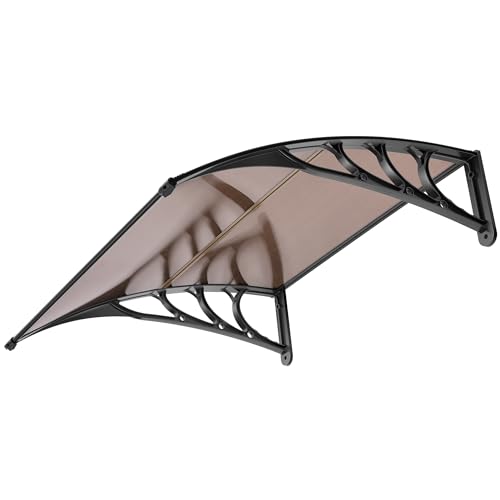 VIVOHOME Polycarbonate Window Door Awning Brown 38 Inch x 40 Inch - color: Brown, size: 38 Inch x 40 Inch