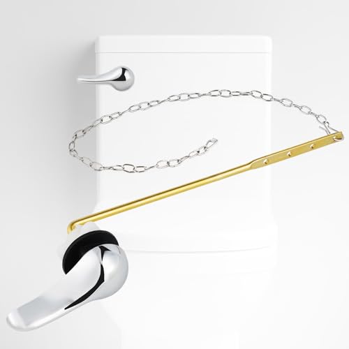 iFealClear Universal Metal Toilet Handle Replacement Kit, Front Mount Toilet Tank Flush Lever Handle with Stainless Steel Chain, Solid Brass Toilet Trip Lever Fits Most Toilets, Easy Install, Chrome - color: Chrome, style: Front Mount Design