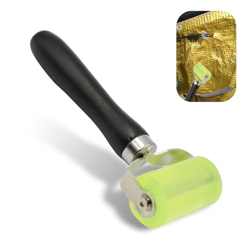 1 PC Sound Deadening Roller with Bearings, Noise Dampening Rubber Roller, Heat Insulation Mat, Noise Filter Wallpaper Application, Universal for Auto Sound Deadening Application (Green)