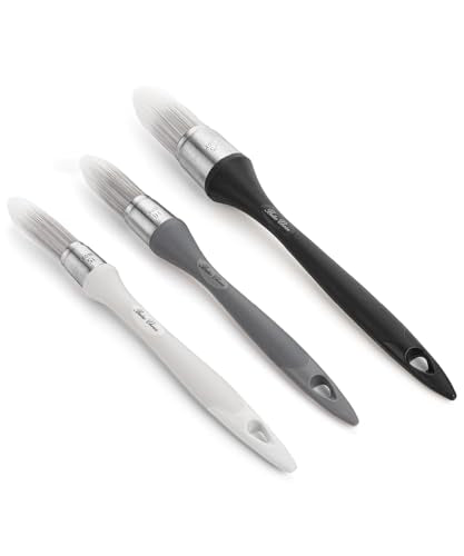Bates- Trim Paint Brush, 3 pcs, 5/8”, 3/4” and 1”, Ergonomic Handle, Grey Theme, Trim Brushes for Painting - color: Grey Theme, size: 5/8”, 3/4”, 1”