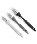 Bates- Trim Paint Brush, 3 pcs, 5/8”, 3/4” and 1”, Ergonomic Handle, Grey Theme, Trim Brushes for Painting - color: Grey Theme, size: 5/8”, 3/4”, 1”