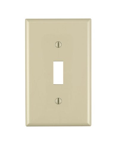Leviton 1-Gang Toggle Device Switch Wallplate, Standard Size, Thermoplastic Nylon, Device Mount, Ivory, 80701-I - size: 1 Count (Pack of 1)