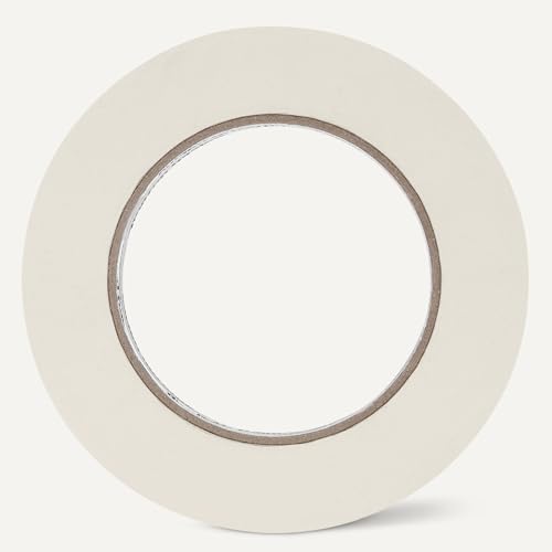 Amazon Basics Masking Tape, Hand-Tearable Painters Tape, Rubber Adhesive, 0.94 Inch x 60 Yard, Beige, 6 Rolls - size: 0.94 inch x 180 feet