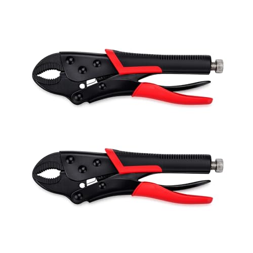 2pcs Locking Pliers Set, 5 Inch Curved Jaw Locking Pliers with Anti-slip Handle Heavy Carbon Steel Vice Grip for Clamping Twisting Welding (2pcs) - size: 5 Inch 2pcs