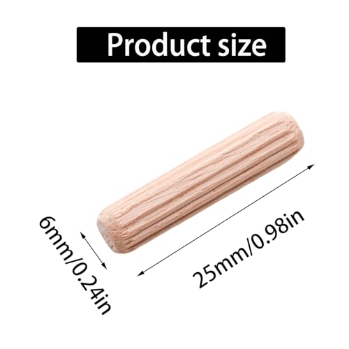 48Pcs 6mm x 25mm / 1/4 Inch x 1 Inch Wooden Dowel Pin - size: 6 x 25mm
