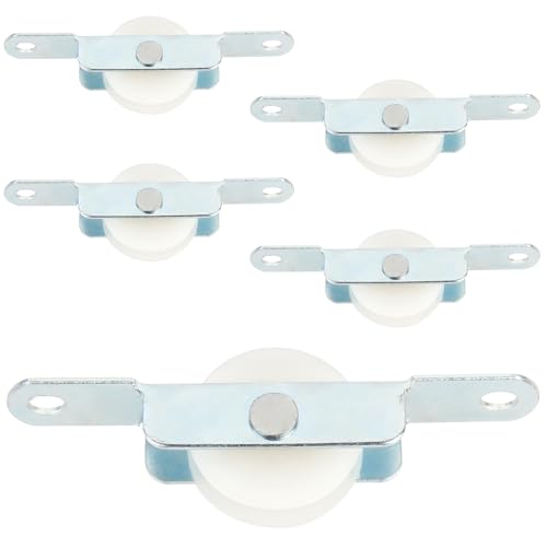 5 pack Sliding Door Rollers, 22mm Nylon Pulley Wheels Replacement for Screen Door, Patio Door, Wardrobe & Closet, Silent Smooth Glide, Heavy Duty Furniture Rollers with Steel Shell