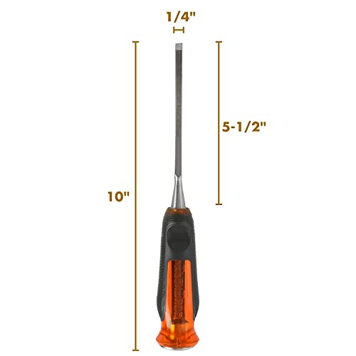 Buck Bros. 74811 1/4-Inch Wood Chisel, Full Tang Wood Carving Tools, Woodworking Tools for Carpentry, Trim Work, and DIY Projects, Hardened Steel Blade, Beveled Edge, Durable Non-Slip Handle - size: 1/4-Inch