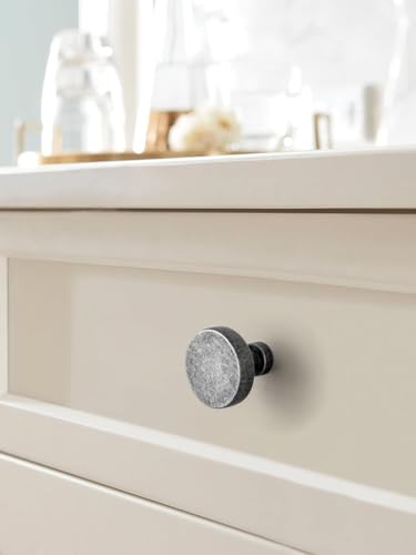Goo-Ki 6pack Cabinet Knobs Antique Iron Drawer Knobs Zinc Alloy Kitchen Hardware - Weathered Nickel Single Hole/Screw Bar Cabinet Pulls Drawer Handles - color: Weathered Nickel, size: 1.2 Inches