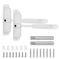 2PCS Automatic Door Closer for Home, Heavy Duty Zinc Alloy Auto Door Closer with Spring Tension, Self-Closing Safety Hardware for Interior Doors, White (2-Pack)
