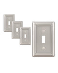 DEWENWILS Metal Wall Plate, Single Toggle Switch Cover, Brushed Nickel - color: Brushed Nickel, size: 1 Toggle 4PK