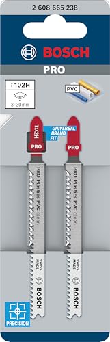 Bosch T102H PRO Plastics PVC Clean 2pc Jig Saw Blade - size: 100 mm, style: 2 pcs.