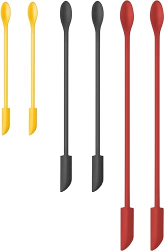 Silicone Spatula Set 6Pcs, Mini Jar Scraper for Makeup & Food - color: Color #3