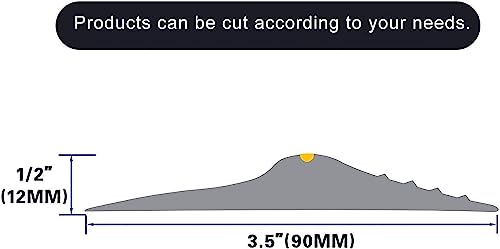 ToLanbbt 12Ft/3.7M Universal Garage Door Rubber Threshold Strip with 300ml Black Adhesive/Sealant, Weatherproof Seal Strip DIY Weather Stripping Replacement (Grey+Yellow) - color: Grey+Yellow, size: 12 Ft (incl. 1 adhesive)