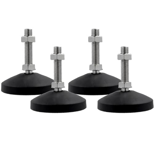 M12 Leveling Feet 880 Lb Capacity, 3.2 Inches Height - 3 Inches Base, 4Pcs - color: Black, size: D80xM12xH50mm
