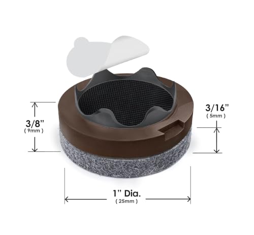 GorillaFelt CB257 Chair Leg Floor Protectors/Felt Glides (Set of 8) Tap On Felt Furniture Pads Guaranteed to Stay On, 1 Inch Round Sliders - size: 1 Inch 8 Pack