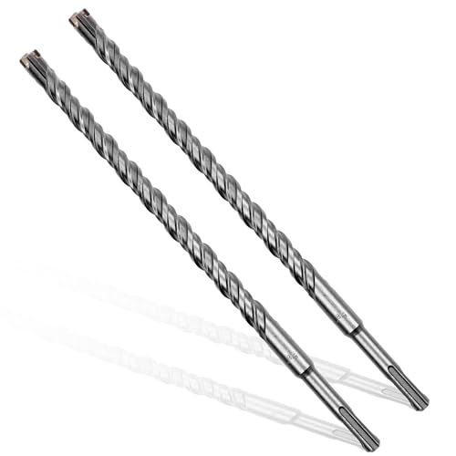 5/8x12 SDS-Plus Rotary Hammer Drill Bit, Carbide Tip 4-Cutter for Brick,Stone & Concrete, Packed of 2pcs. - size: 5/8x12" (2pcs)