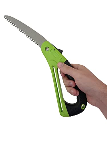 GARDEN GURU Folding Pruner Saw with Ergonomic Handle & Safety Lock – Non Slip – Rust Resistant Hardened Steel – Professional Grade Sawtooth Blade – for Pruning Trimming Camping Clearing - size: 1 Pack