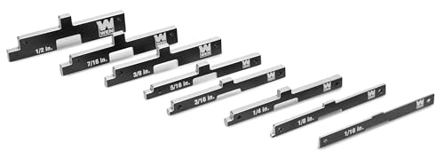 WEN Aluminum Precision Setup Blocks, Eight-Piece Gauge Set for Router Tables, Table Saws, Band Saws, and Woodworking (10408)