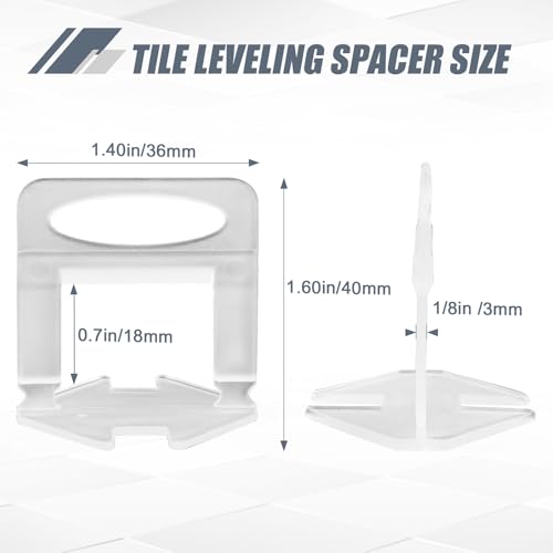 Storystore 2000pcs Tile Leveling Clips 1/8 Inch Tiles Spacers - size: 1/8 Inch 2000 Spacers