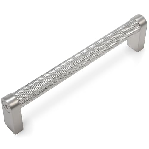 10 Pack 6-1/4 inch(160mm) Brushed Satin Nickel Kitchen Cabinet Handles Knurled Cabinet Pulls Silver Drawer Pulls Kitchen Cabinet Hardware Handles Drawer Pulls Dresser Handles - color: Brushed Satin Nickel, size: 6-1/4" Hole Center（160mm）