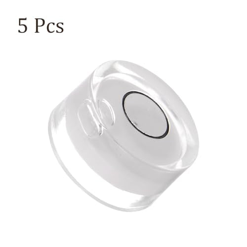 5pcs Small Circular Bubble Spirit Levels - [10mm Diameter 6mm Thickness] Mini Round RV Level Leveling Tools for Travel Trailer Turntable Camera, White - color: White, size: 10mm x 6mm