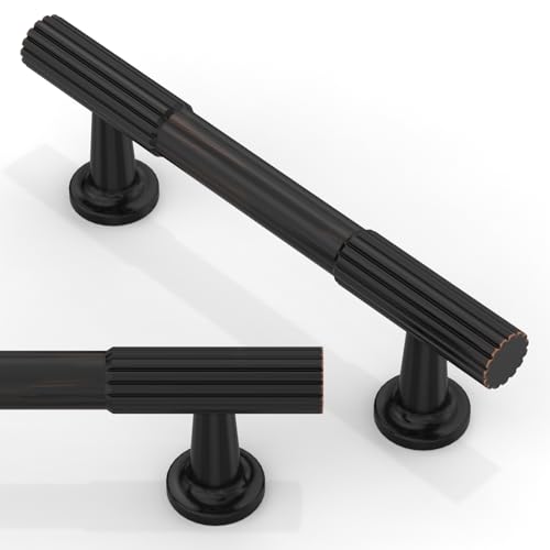 10 Pack Oil Rubbed Bronze Cabinet Pulls 3 Inch(76mm) Kitchen Cabinet Handles Solid Zinc Alloy Cabinet Hardware Drawer Pulls - color: Oil Rubbed Bronze, size: 3" Hole Center