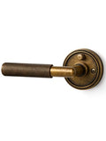 Knurled Door Lever Antique Brass Retro Privacy Door Handle, 1 Pack - color: Antique Brass Retro