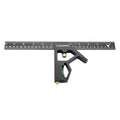 PEC Tools 2-Piece 12" Aluminum Combination Square Set - with Bubble Level and Draw Pin, Laser-Etched Markings for Accurate Measurement, Includes Both Inch&mm, Measuring Tool for Woodworking