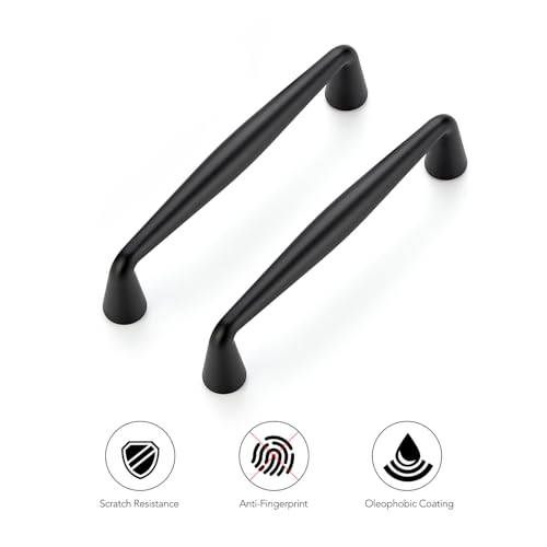 Ravinte Matte Black Cabinet Handles Solid Handles,3-1/2 Inch,10 Pack - color: Matte Black, size: 3-1/2 Inches Hole Center