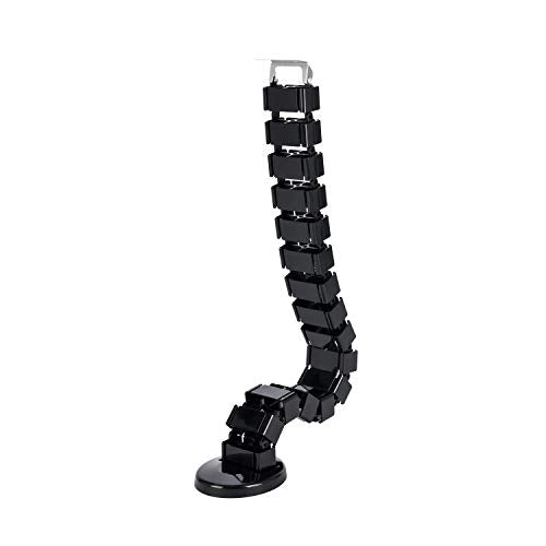 Vertebrae Cable Management Spine, Quad Entry Organizer for Height Adjustable Desk, Black