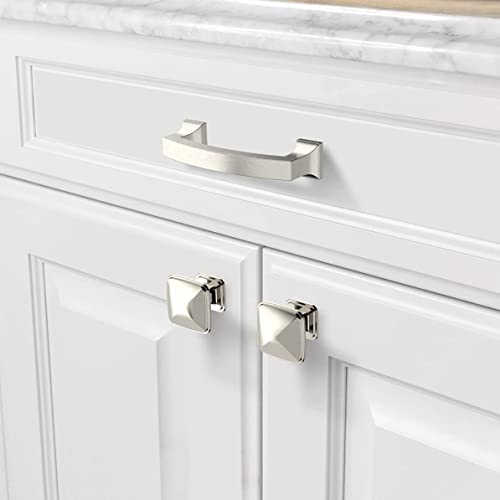 Asidrama 10 Pack 3 Inch(76mm) Hole Centers Kitchen Cabinet Handles, Brushed Satin Nickel Cabinet Pulls Kitchen Cabinet Hardware for Cupboard Drawer Pulls - color: Brushed Satin Nickel, size: 3" Hole Center, style: 10 Pack