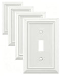 Switch Plates Outlet Covers, 4-Pack Metal Wall Plates, Off White - color: Off White, size: 1 Toggle 4PK