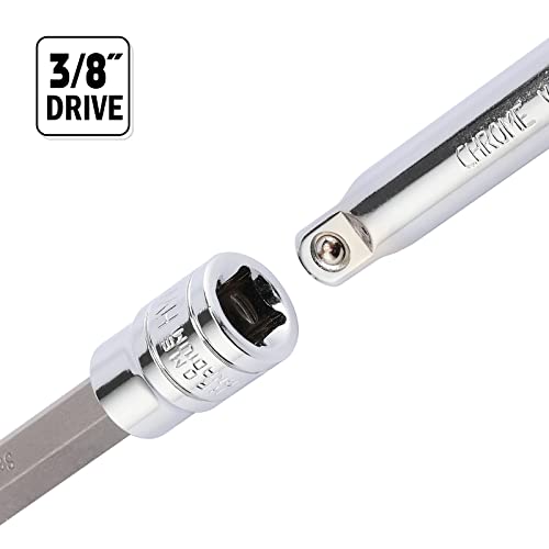 Mayouko 3/8" Drive Extra Long Allen Hex Bit Socket Set, S2&CR-V, Metreic&SAE, 18 Pieces, 1/8" - 3/8", 3-10 mm - style: Hex(SAE&Metric)
