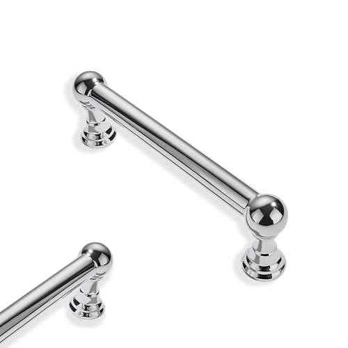 10 Pack 3 Inch Hole Center Polished Chrome Cabinet pulls 100% Solid Heavy Duty Dresser Pulls Cabinet Drawer Pulls for Kitchen Cupboard Hardware - color: Polished Chrome, size: 3 inch hole center