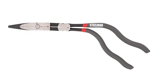 Steelman 13-inch Double-Jointed Long Nose Pliers for Tight Spots, Pistol Grip, Ideal for Auto Mechanics, Plumbers, and More - style: 13-Inch Pistol Grip Long Nose Pliers