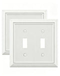 Switch Plates Outlet Covers, 2-Pack Metal Wall Plates, Off White - color: Off White, size: 2 Toggle 2PK