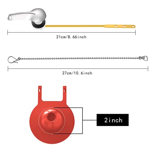 Honoson 4 Pcs 2 Inch Universal Toilet Flush Handle Replacement Kit, Red - color: Red