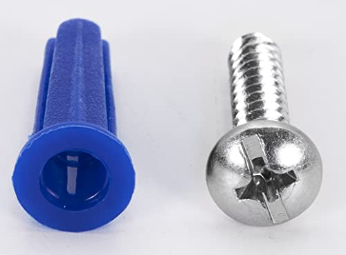 CONFAST® #10-12 Plastic Conical Blue Bantam Drywall Wall Anchor Kit PAK1012, Includes (100) Anchors, (100) Screws and (1) Drill bit (201 Pieces) - size: #10 #12