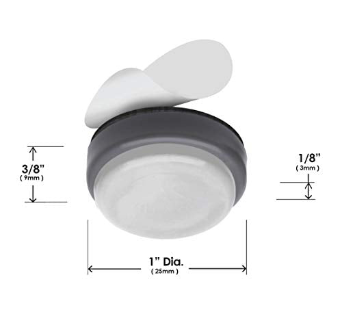 GorillaGlides CB253 1 Inch Chair Sliders/Furniture Glide Floor Protectors (Set of 8 Glides) Self-Adhesive Screw-On Glides, for Sliding on Hard Surface Floors and Low-Pile Carpet, Round - size: 1 Inch Furniture - 8 Pack