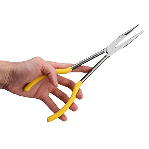 Long Reach Needle Nose Pliers, 11" Straight Pliers for Jewelry Making, Mechanics or Home Repairing - size: Long Reach Needle Nose