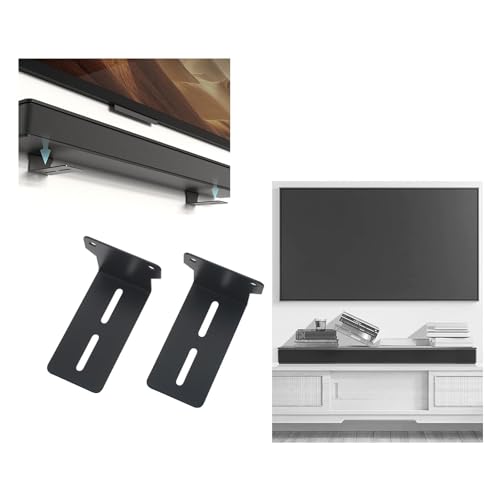 Sound Bar Mounts Under TV Wall Mount Brackets with Hardware Kit for Universal Sound bar Speaker Shelf Mounting Holder Compatible Most Soundbars Screws Included