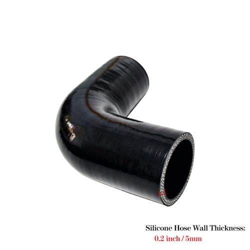 ID 1.25 inch 90 Degree Silicone Elbow Coupler Hose 4" Leg Length - color: Black 90, size: ID: 1.25" (32mm)