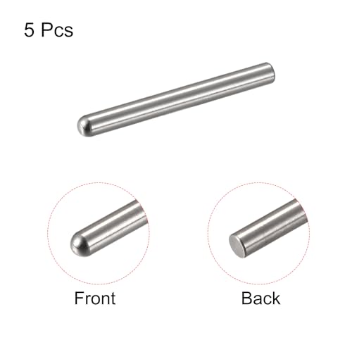 uxcell 5x45mm Dowel Pins, 5pcs 304 Stainless Steel Round Head Flat Chamfered End Dowel Pin Bunk Bed Pins Shelf Pegs Support Shelves Fasten Elements - size: 5x45mm