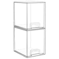 Vtopmart Clear Stackable Storage Drawers, 2 Pack Tall Plastic Organizers | Clear Pull-Out Drawers, Stackable Design for Skincare, Cosmetics, Beauty Supplies, Vanity, Bathroom, Cabinet and Countertop - style: 2pack High
