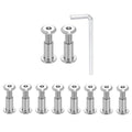 HARFINGTON 10 Set M6x20mm Hex Drive Socket Cap Bolt and M6x15mm Nuts with M4 Hex Wrench, Furniture Connector Bolts and Screws for Furniture Countersunk Belt, Silver - size: M6x20mm, M6x15mm
