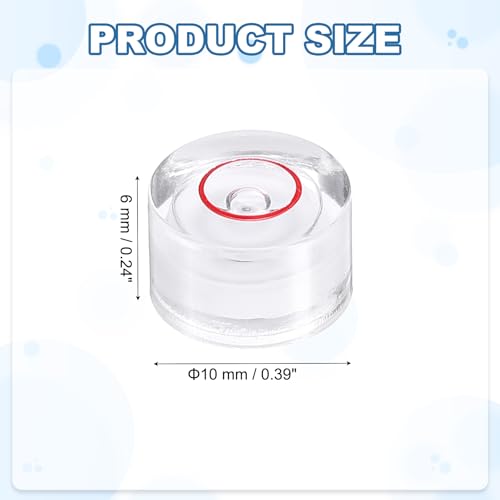 HARFINGTON 12pcs Circular Bubble Spirit Level 10x6mm Mini Round Bubble Spirit Level Little Measuring Layout Tools for TV Industrial Carpentry Picture Frame, White/Red - color: White/Red, size: 10x6mm